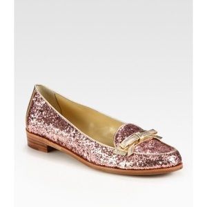 Kate Spade Pink Cora Glitter Coated Loafer